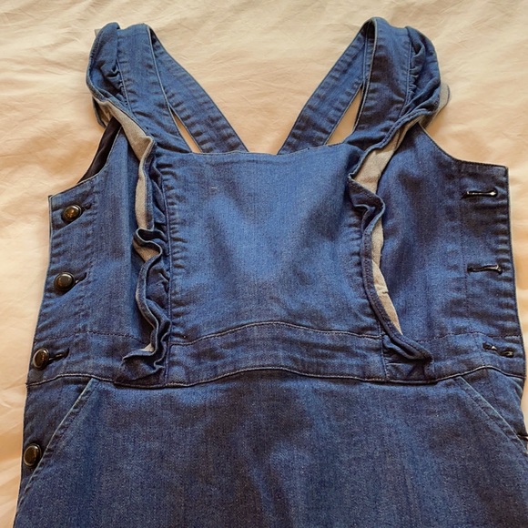Cacharel Paris Dark Blue Denim Jumper with Cross Back Size 42 - Picture 1 of 4